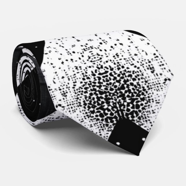 Eye-Catching Monochrome Stipple Cravate Abstrait (Roulé)
