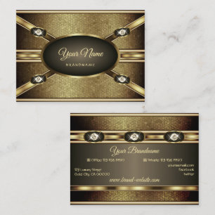Eye Catching Old Gold Effect with Faux Rhinestones Business Card