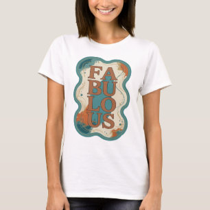 Eye-Catching Orange FABULOUS 3D Text Art T-Shirt