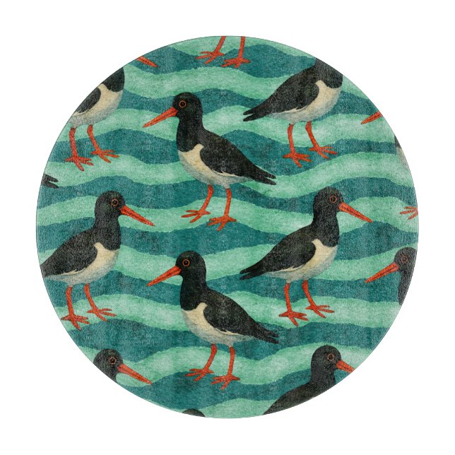 Eye Catching Oyster Catcher Cutting Board (Front)
