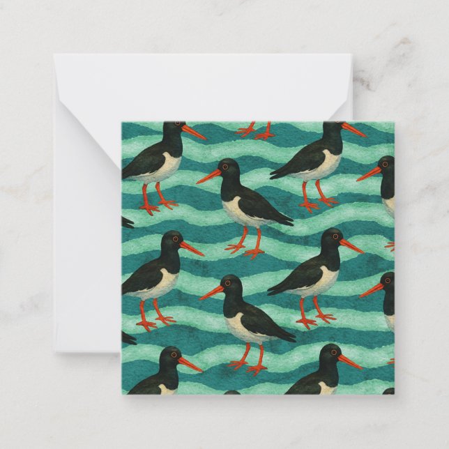 Eye Catching Oyster Catcher Post-card Style Card (Front)
