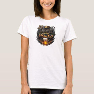 Eye-Catching Pink BEER GIVES ME POWER T-Shirt