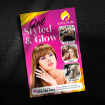 Eye-catching Pink Hair Style Makeup Artist Salon Flyer<br><div class="desc">This eye-catching flyer template is perfect for promoting your hair and makeup services. Featuring a glamourous design and space to showcase your hair cutting, colouring, and makeup artistry skills, this template is sure to attract new clients. Easily customize the template with your own images, text, and branding to create a...</div>
