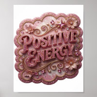 Eye-Catching Pink POSITIVE ENERGY Design
