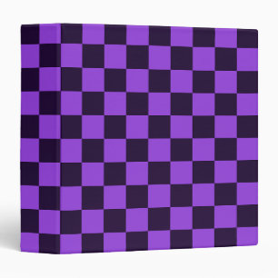 Eye-Catching Purple and Lavender chequerboard  Binder