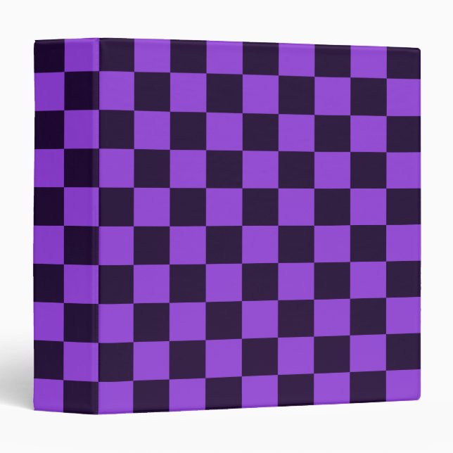 Eye-Catching Purple and Lavender chequerboard  Binder (Front/Spine)