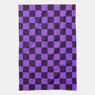 Eye-Catching Purple and Lavender chequerboard Kitchen Towel