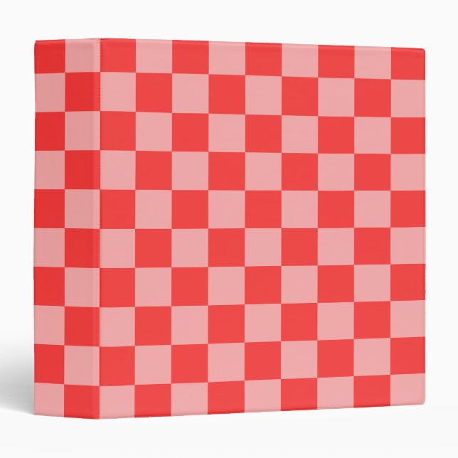 Eye-Catching Red and Pink Chequerboard Binder (Front/Spine)