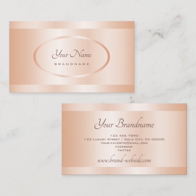 Eye Catching Rose Gold Effect Design Professional Business Card (Front/Back)