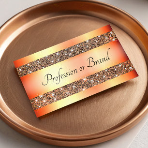 Eye Catching Rose Gold Gradient Glitter Sparkle Business Card