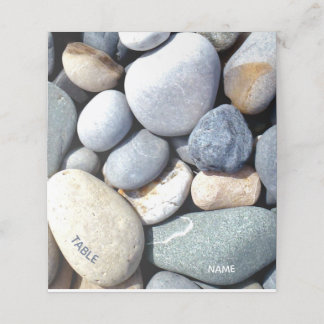 Eye-Catching Rustic Modern Unusual Unique Pebbles Place Card