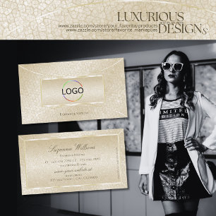 Eye Catching Silk Cream Snake Pattern with Logo Business Card