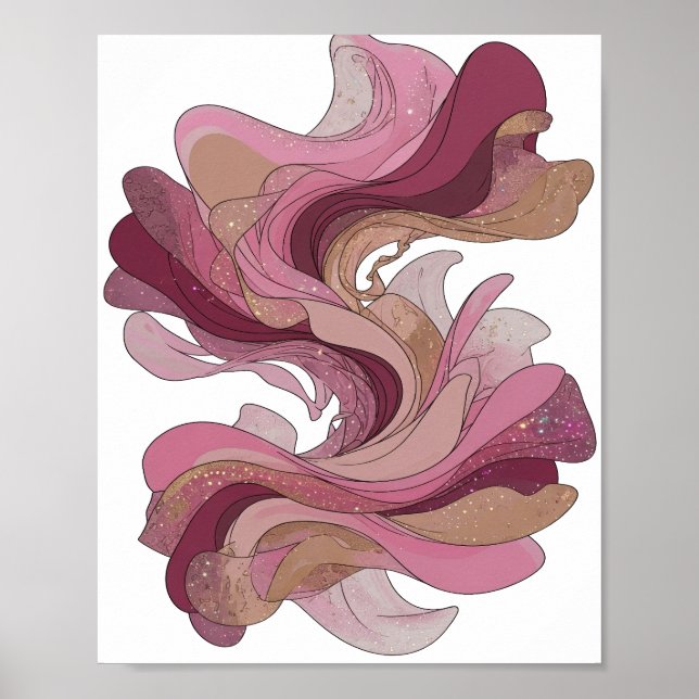 Eye-Catching Silver ABSTRACT ART Art Print (Front)