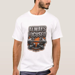 Eye-Catching Silver ALWAYS FOCUSED Wearable Art T-Shirt
