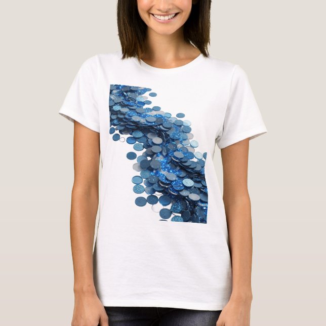 Eye-Catching Silver BLUE COINS OF INFINITY T-Shirt (Front)
