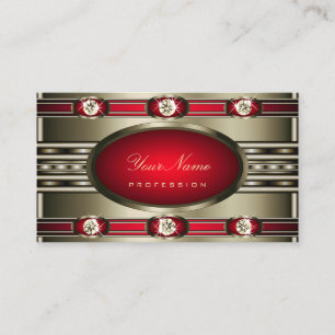 Eye Catching Silver Colours Red with Faux Diamonds Business Card
