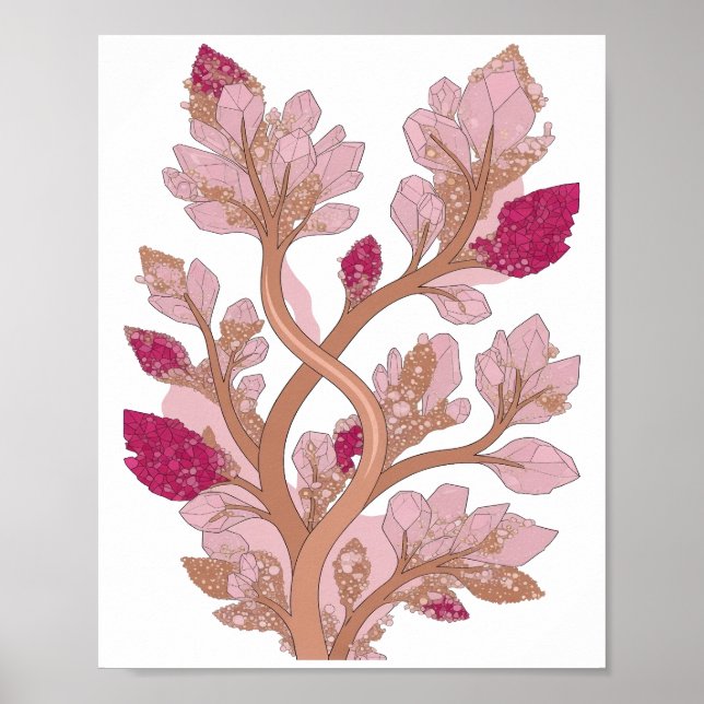 Eye-Catching Silver CRYSTAL TREE Statement Design Poster (Front)