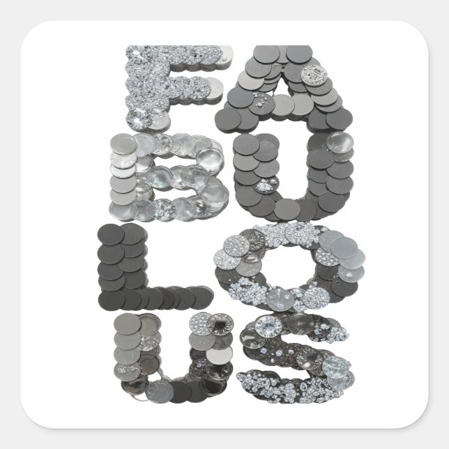 Eye-Catching Silver FABULOUS Square Sticker (Front)