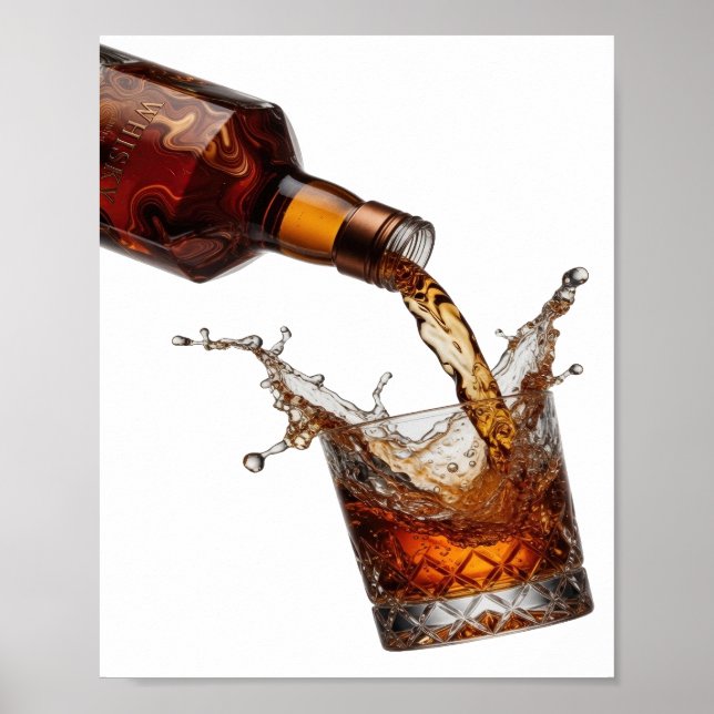 Eye-Catching Silver WHISKY Poster (Front)