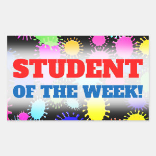 Eye-Catching "STUDENT OF THE WEEK!" Sticker