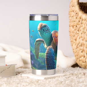 Eye Catching Turtle Image Mark Insulated Tumbler