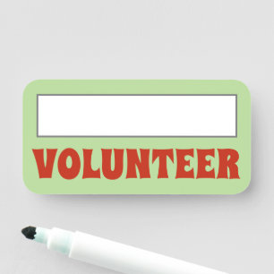 Eye-Catching "VOLUNTEER" Name Tag