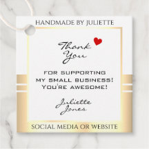 Eye Catching White and Gold Packaging Thank You