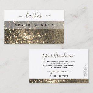 Eye Catching White Gold Sparkling Glitter Shimmery Business Card