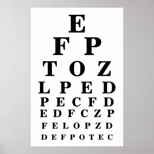 eye chart zazzleca