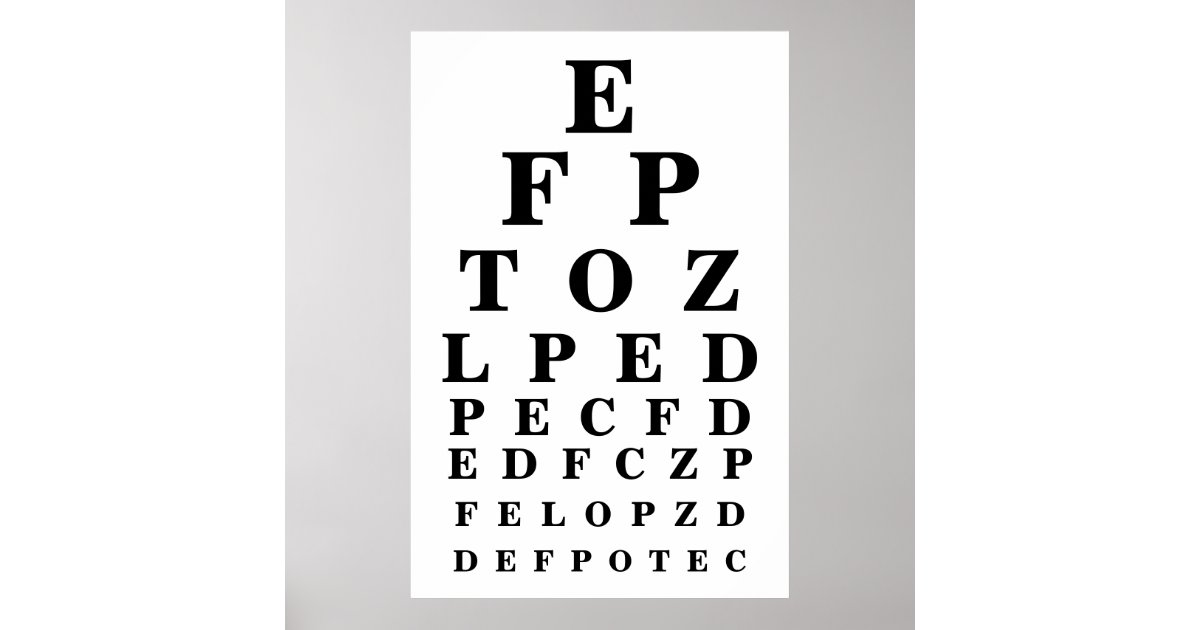 eye chart zazzleca