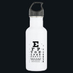Eye Chart 16 oz. 532 Ml Water Bottle<br><div class="desc">Custom designed recycled aluminum with an eye chart design.  Perfect for eye doctors,  optometrists,  and opthamologists!  Available in several colours - get a for everyone in the family!</div>