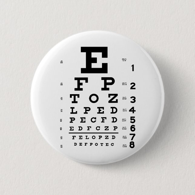Eye Chart 2 Inch Round Button (Front)