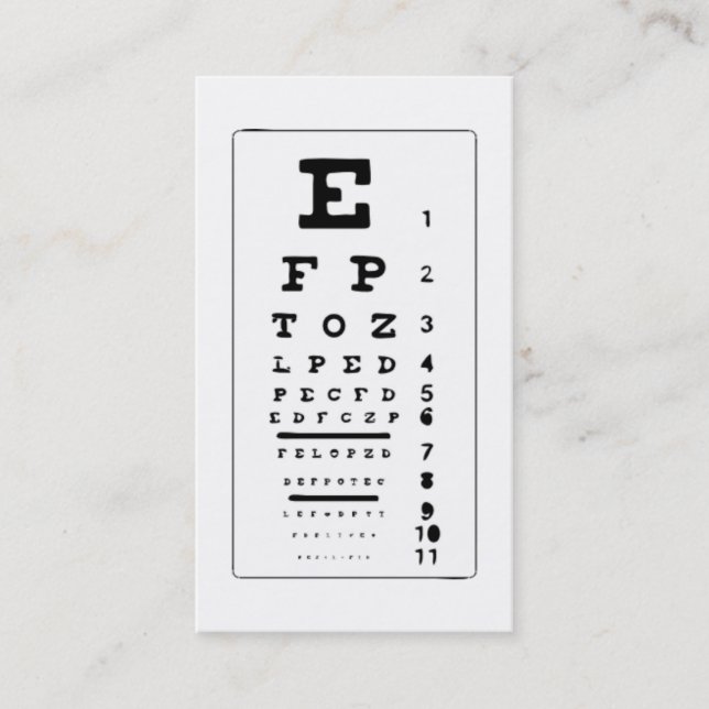 Eye Chart Business Card (Front)