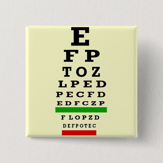 EYE CHART Gifts 2 Inch Square Button (Front)