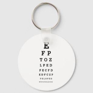 EYE CHART - Humour WTF RU READING Keychain