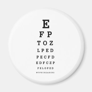 EYE CHART - Humour WTF RU READING Magnet