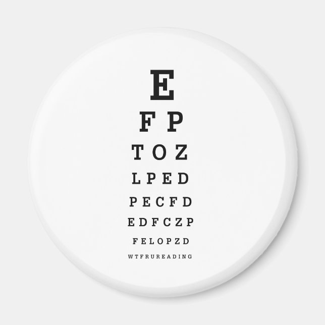 EYE CHART - Humour WTF RU READING Magnet (Front)