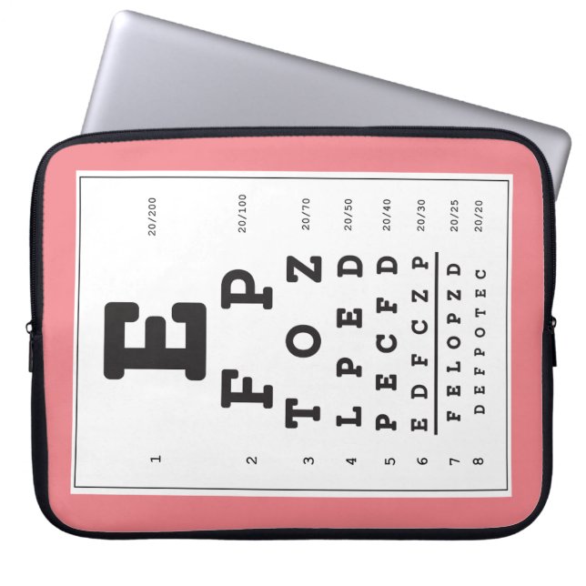 Eye Chart Laptop Sleeve (Front)