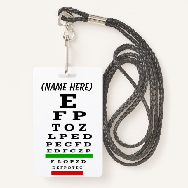 Eye Chart   Magnet Badge (Front with Lanyard)