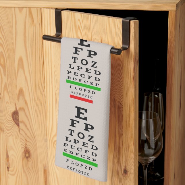 Eye Chart   Magnet Badge Kitchen Towel (Thirds Fold)