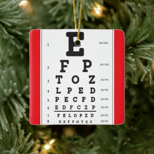 Eye Chart Optical Ornament