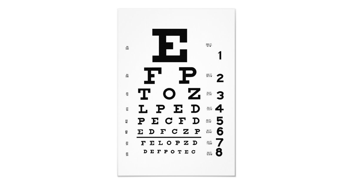 eye chart optometrist card zazzleca