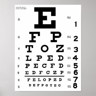 Eye Chart Posters | Zazzle Canada