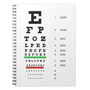 Eye Chart-Themed Optometry Design Spiral Notebook