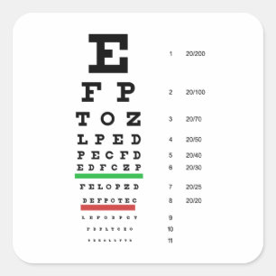 Eye Chart-Themed Optometry Design  Square Sticker