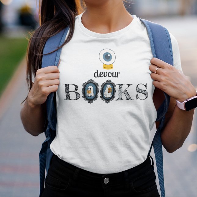 "Eye" Devour Books - Reading Ghosts Tri-Blend Shirt (This item is for display purposes only to illustrate the design element. )