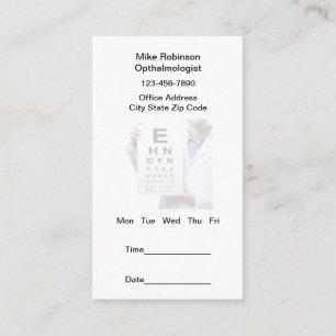 Eye Doctor Appointment Reminder Businesscards