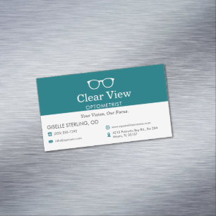Eye Doctor Optometrist Office Glasses Icon Magnetic Business Card