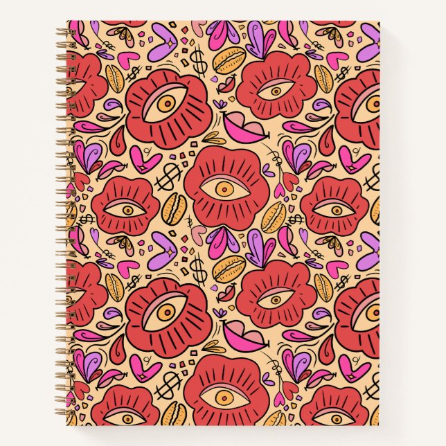 Eye Doodle Manifest Spiral Notebook (Front)