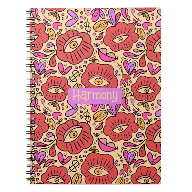 Eye Doodle Manifest Spiral Notebook (Front)